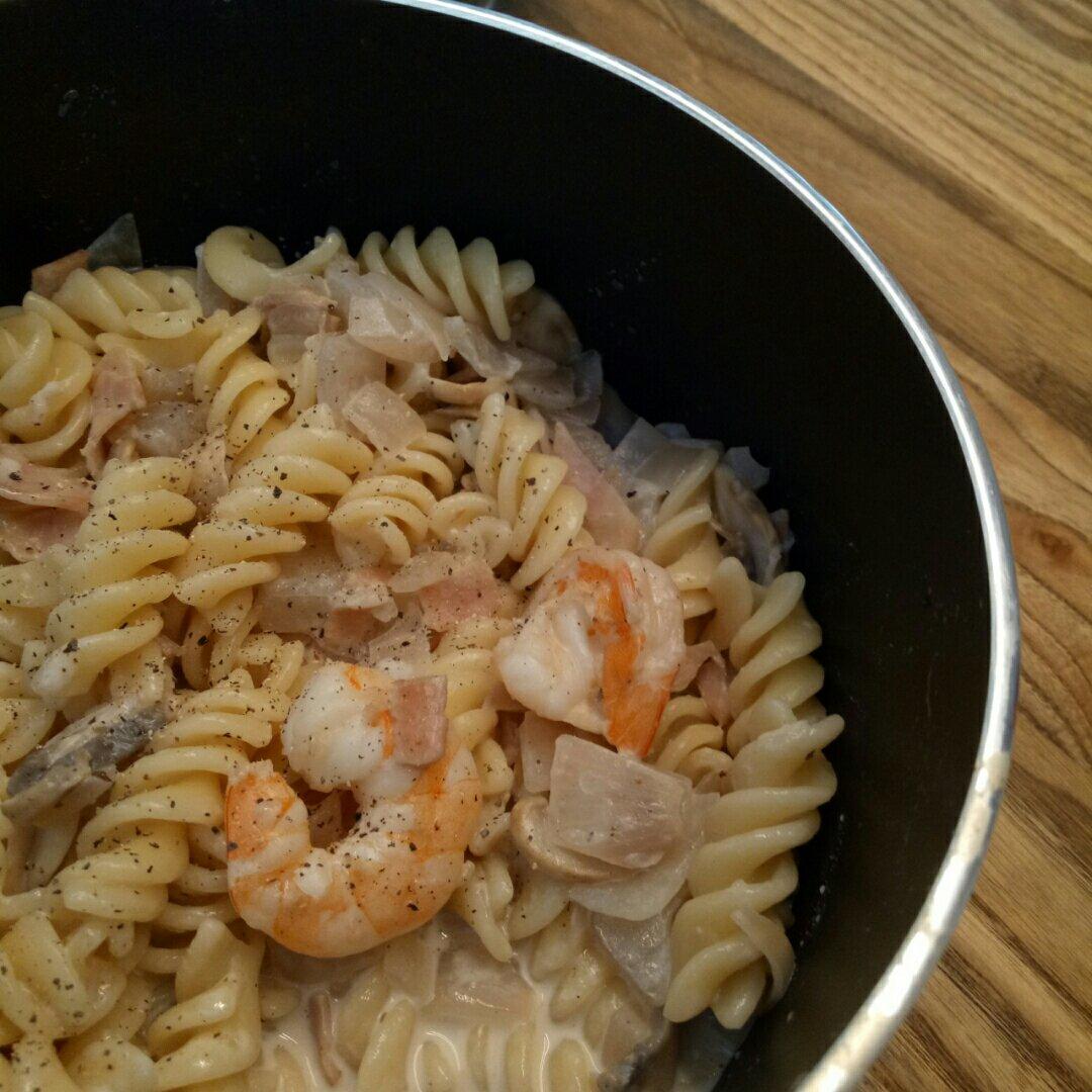 低卡伪白酱奶油培根蘑菇意大利面｜#Healthymeals# 减脂必撸02