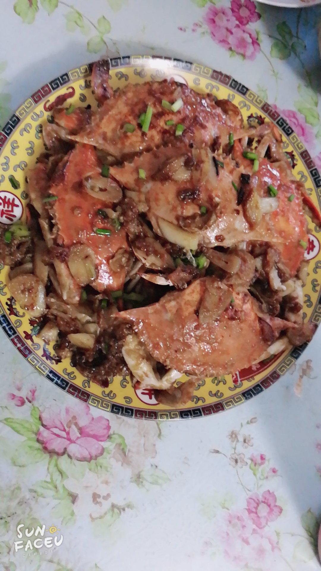 姜葱炒梭子蟹