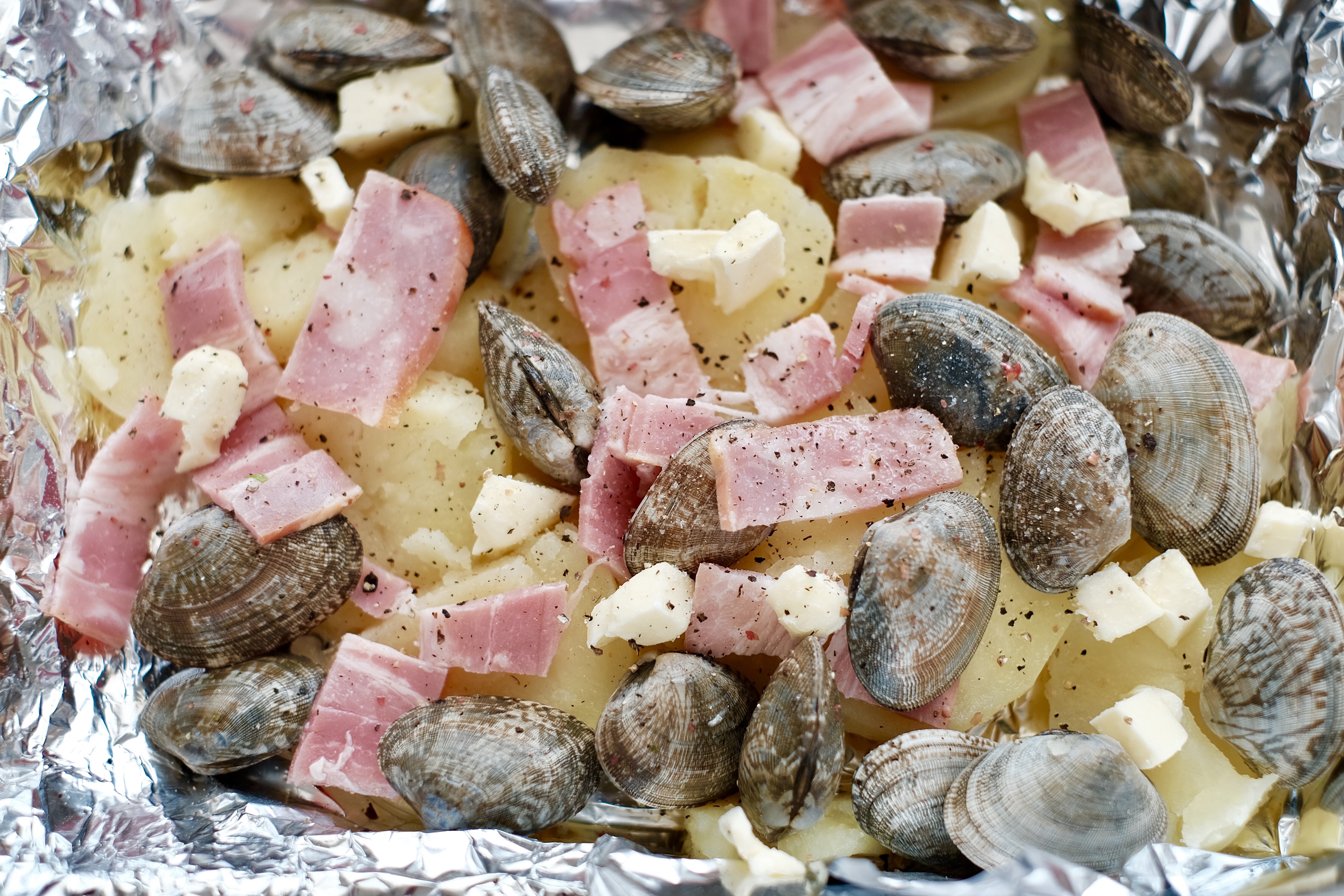 花蛤培根土豆黄油烧——北鼎烤箱食谱的做法 步骤6