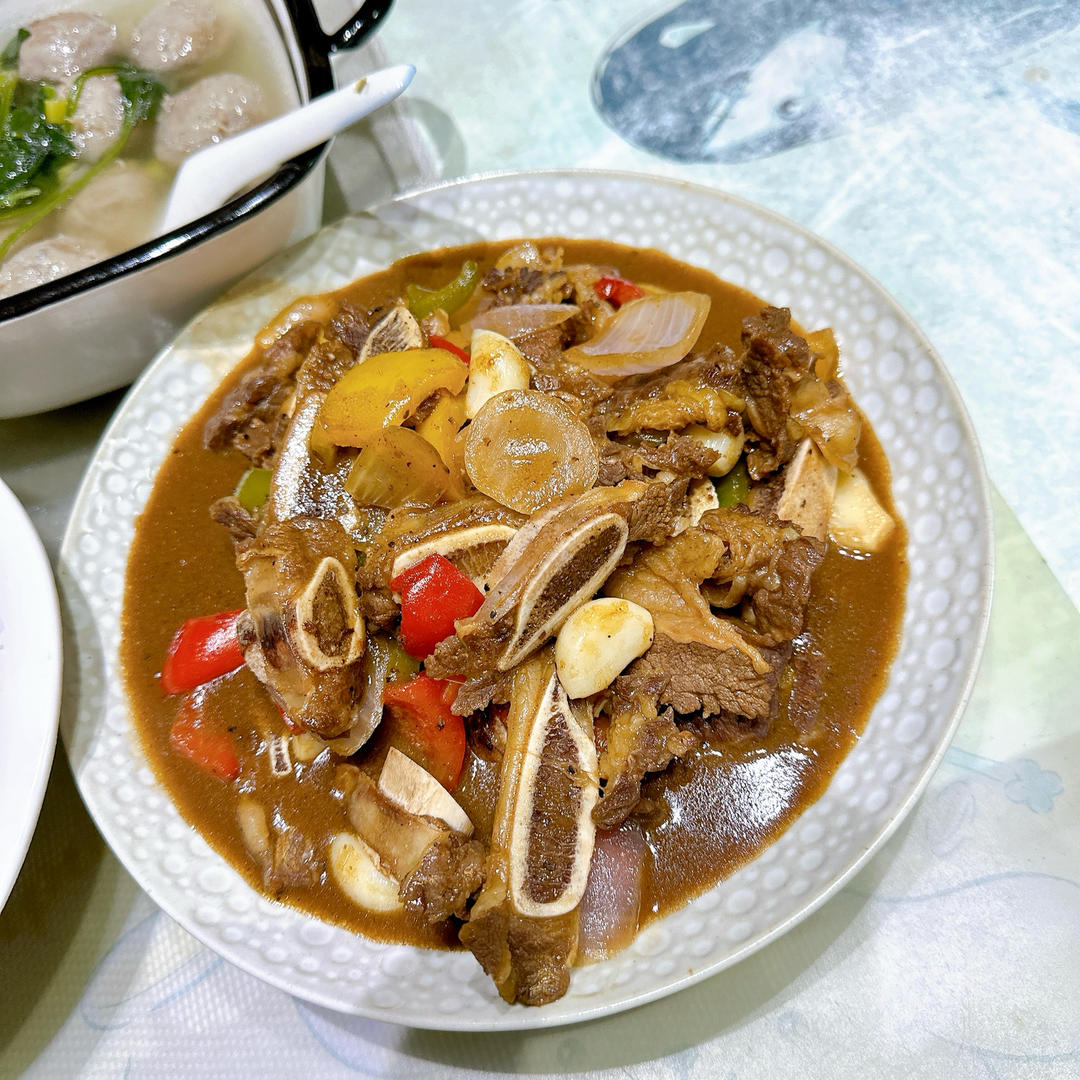 黑椒年糕牛仔骨‼️终于在家做出餐厅的味道啦