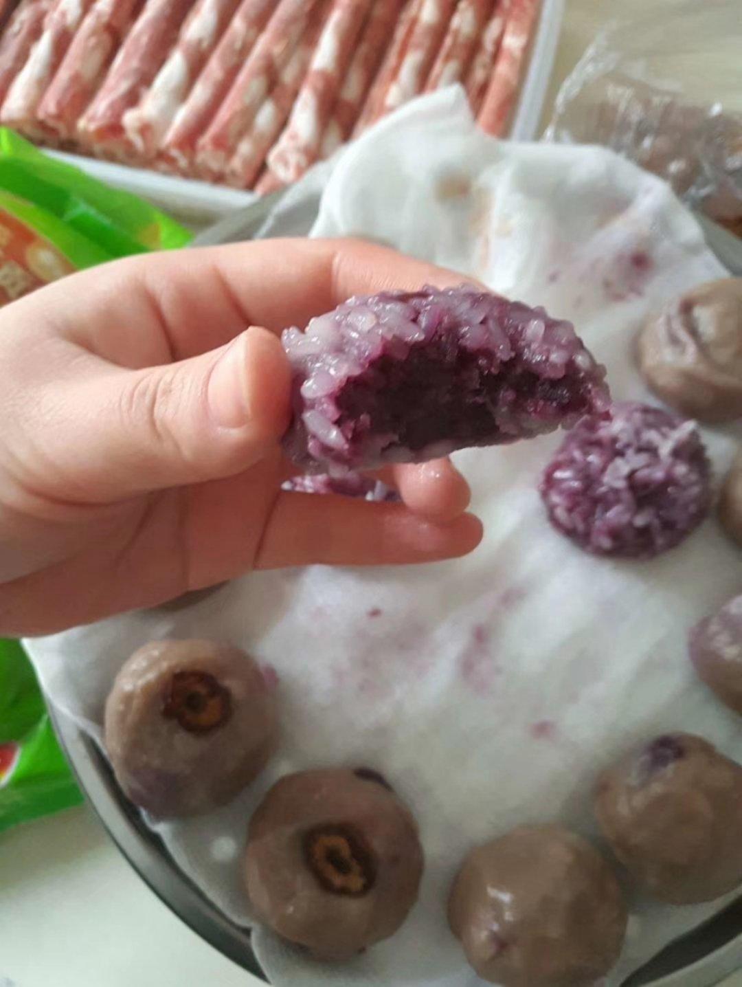 珍珠紫薯芒果球