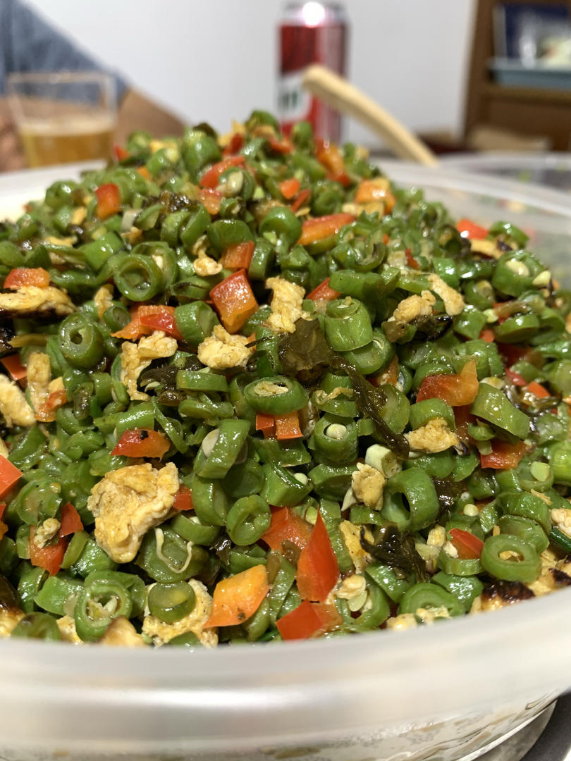 四季豆红椒炒鸡蛋