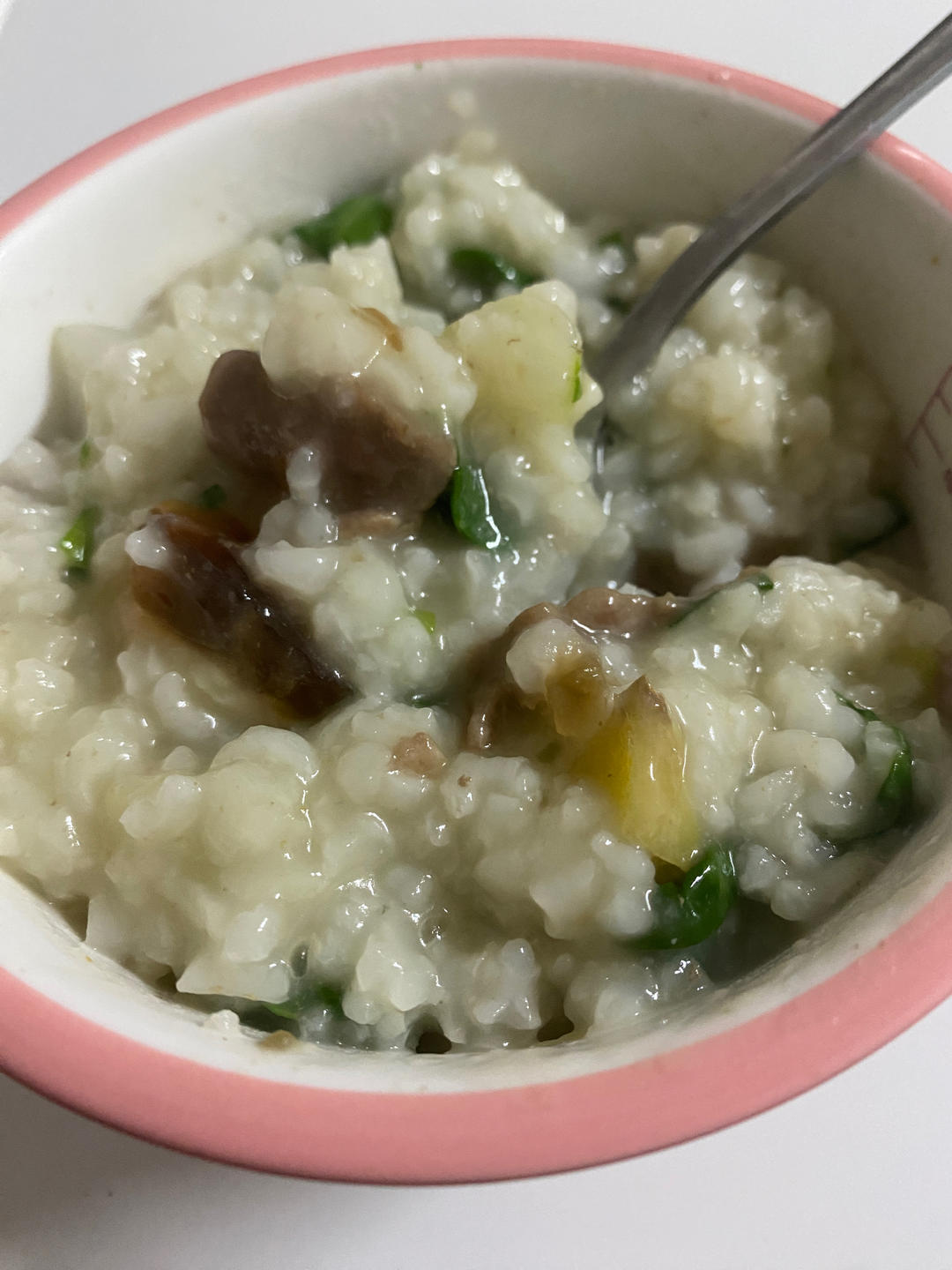 妈妈👩教我做的皮蛋瘦肉粥🥣简单快捷美味😋