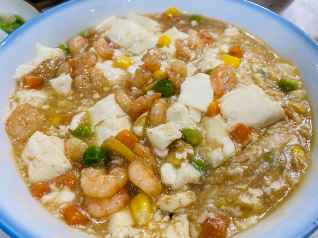 减脂高蛋白虾仁豆腐