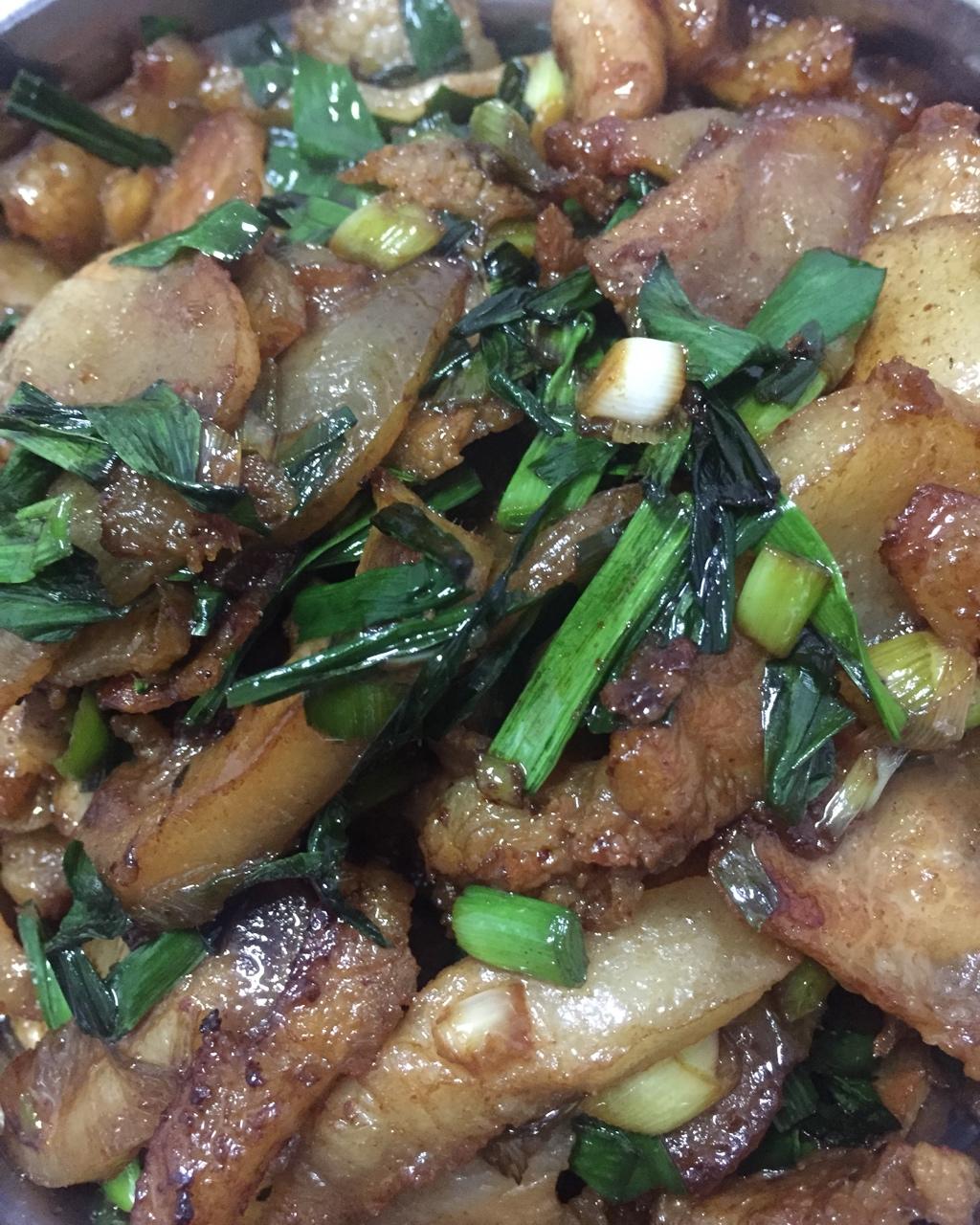 蒜炒猪头肉