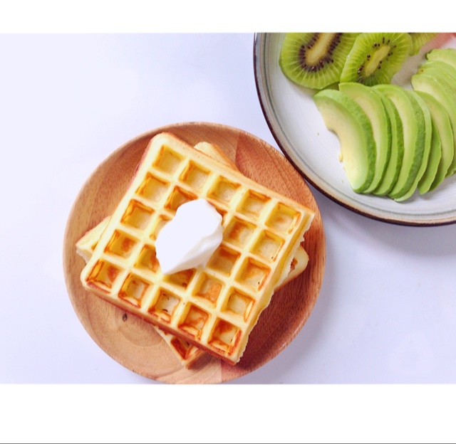 酸奶糯米华夫饼