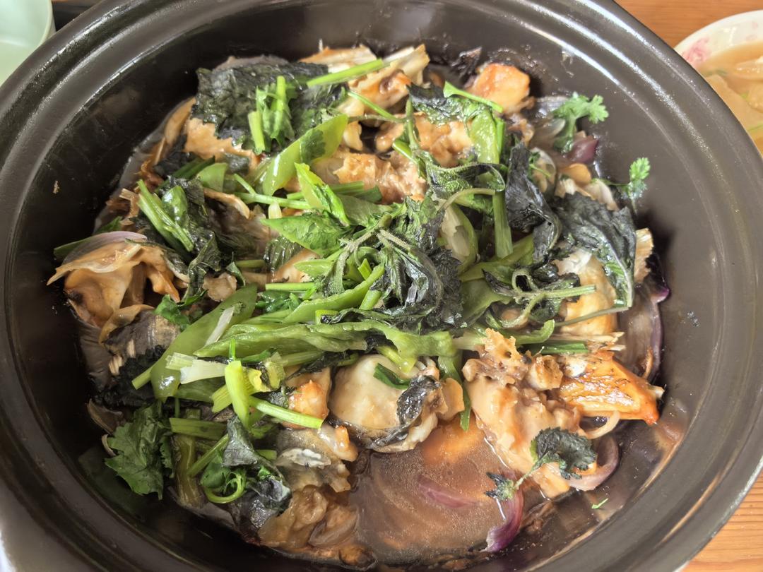 粤式广式【紫苏生焗鱼头煲】在家也能吃啫啫煲