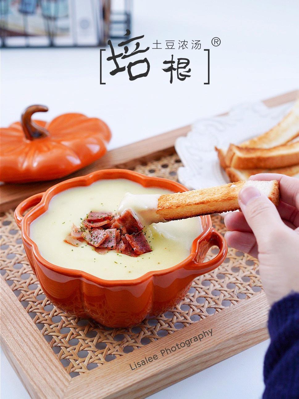 低脂零难度‼️西餐厅必点🥓培根土豆浓汤的做法
