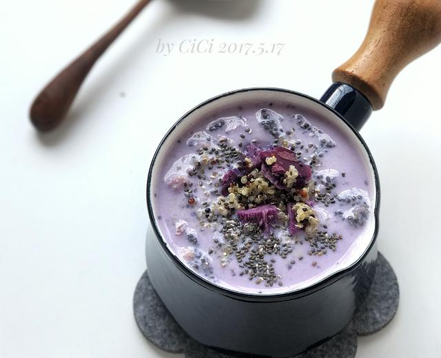 快手营养早餐【紫薯藜麦奶羹】的做法