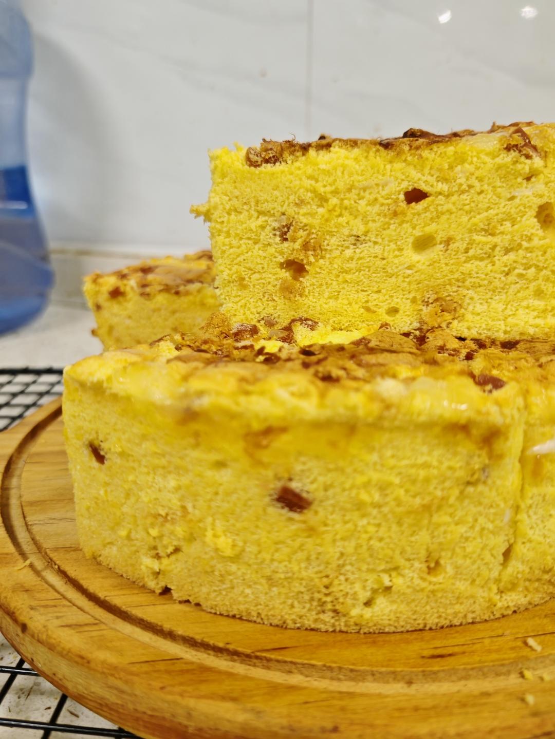 爆浆葱花火腿肉松蛋糕