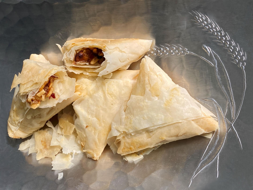 玫瑰核桃三角包