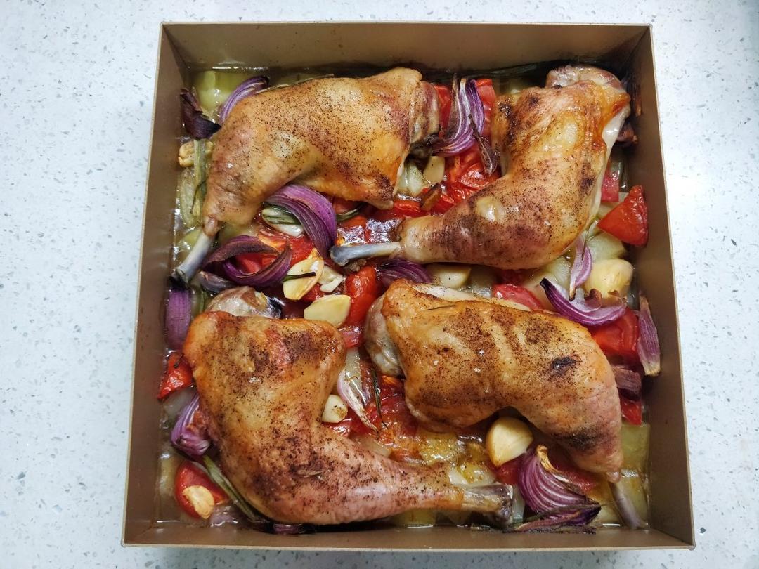 香蒜蕃茄烤鸡腿