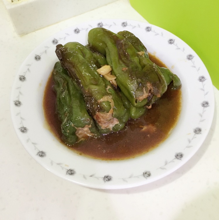 肉馅辣椒-新手下厨 stuffed Chili pepper