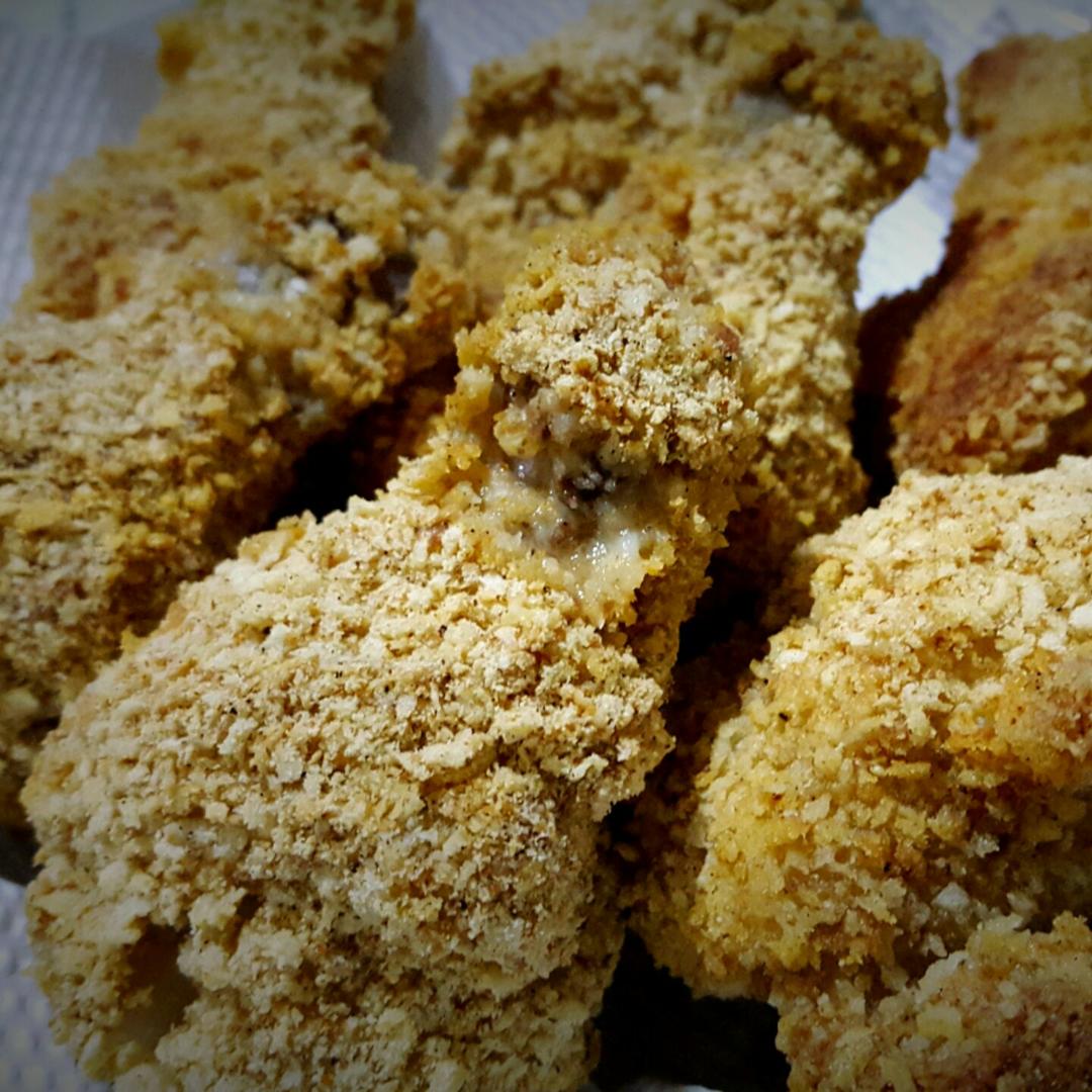泡妞做的面包糠烤鸡翅