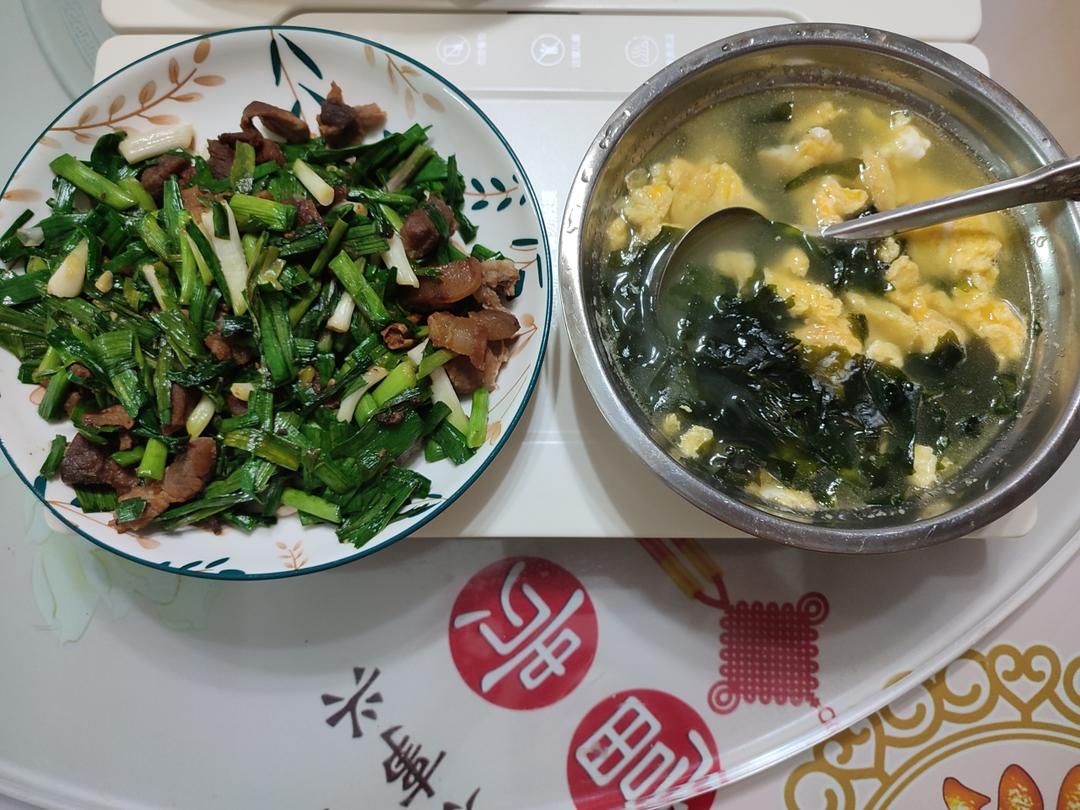 简易版超下饭 蒜苗炒肉（蒜叶炒肉）