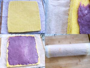 香芋紫薯蛋糕卷的做法 步骤13