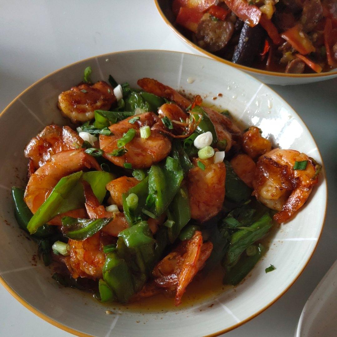 青椒炒虾