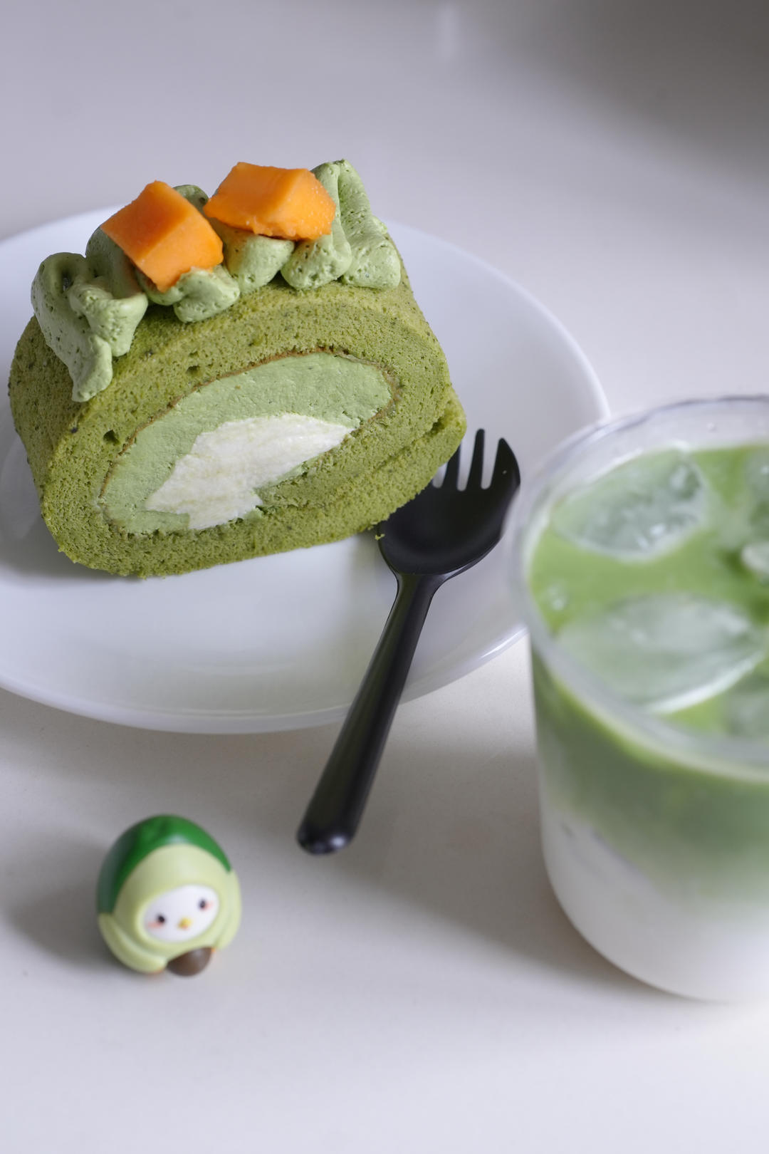 抹茶奶油蛋糕卷，一抹，倾心