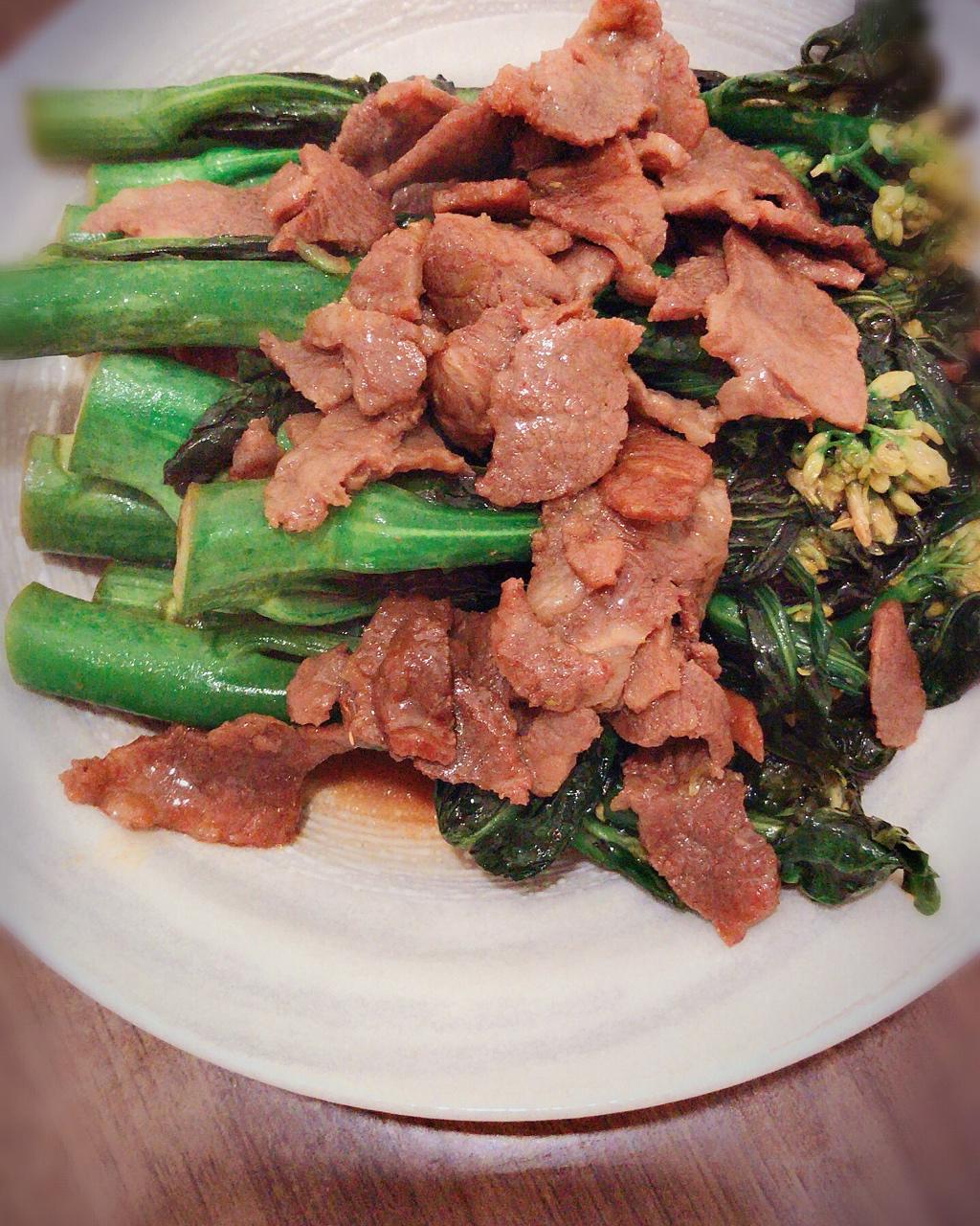 芥兰炒牛肉