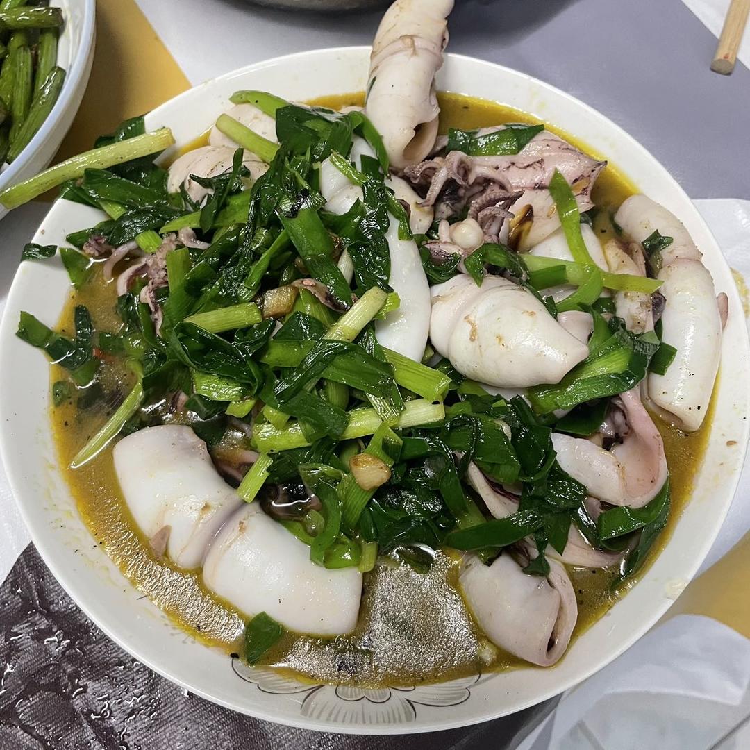 韭菜炒鱿鱼