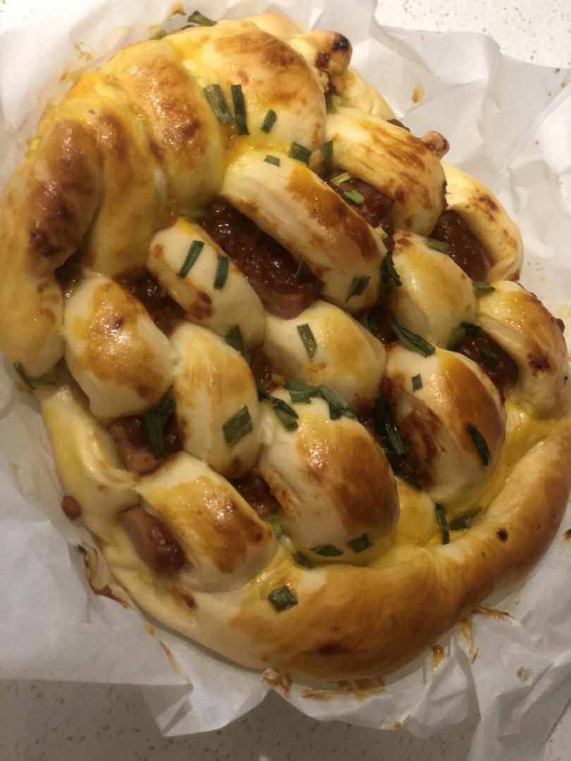 葱香火腿排包（一次发酵）