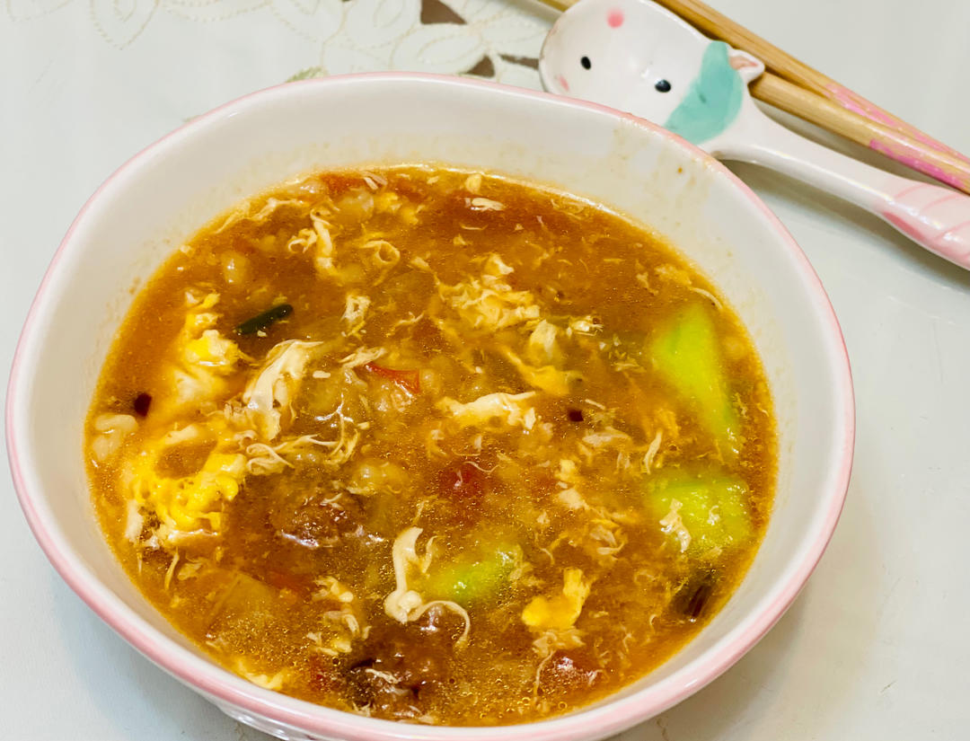 西红柿鸡蛋拌汤