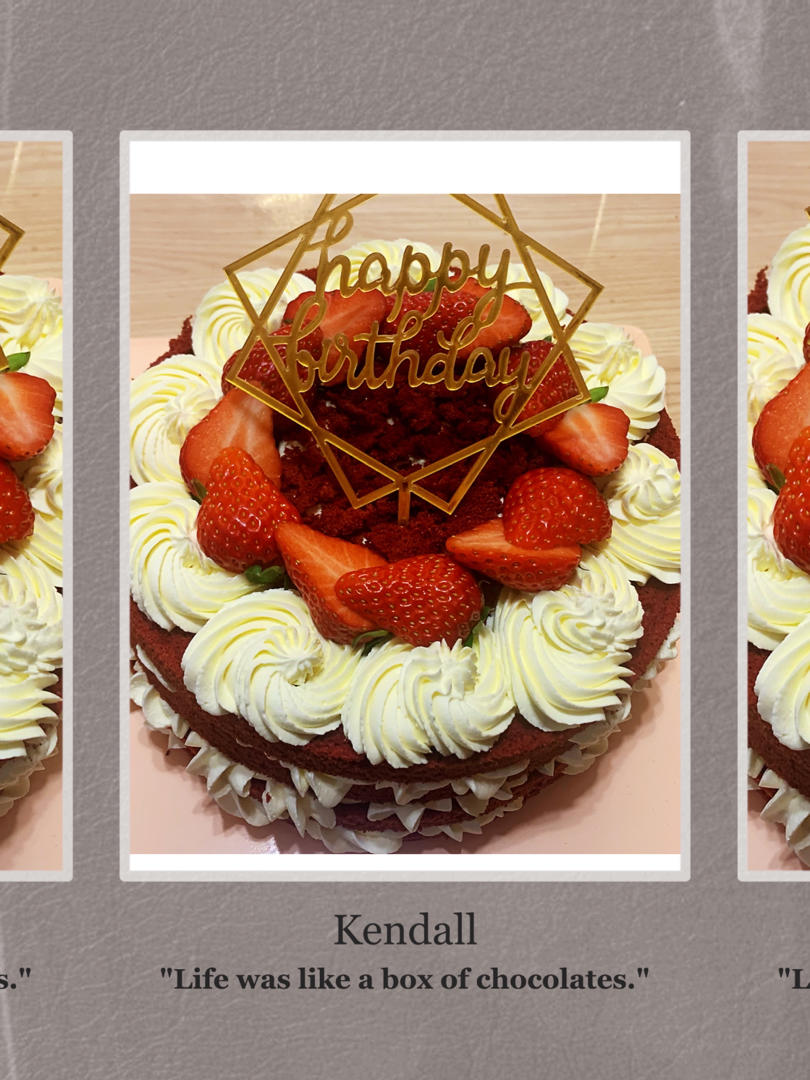 圣诞草莓雪人 红丝绒戚风裸蛋糕