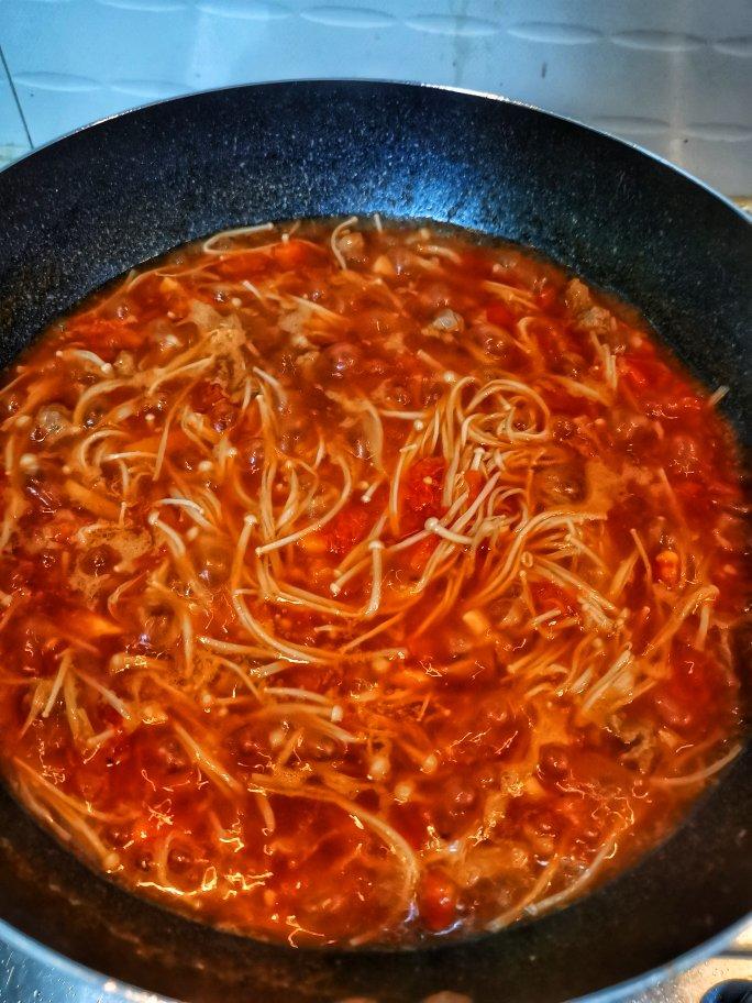 番茄肥牛金针菇（汤）