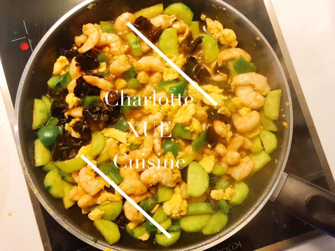 黄瓜炒鸡蛋虾仁基础版简单版