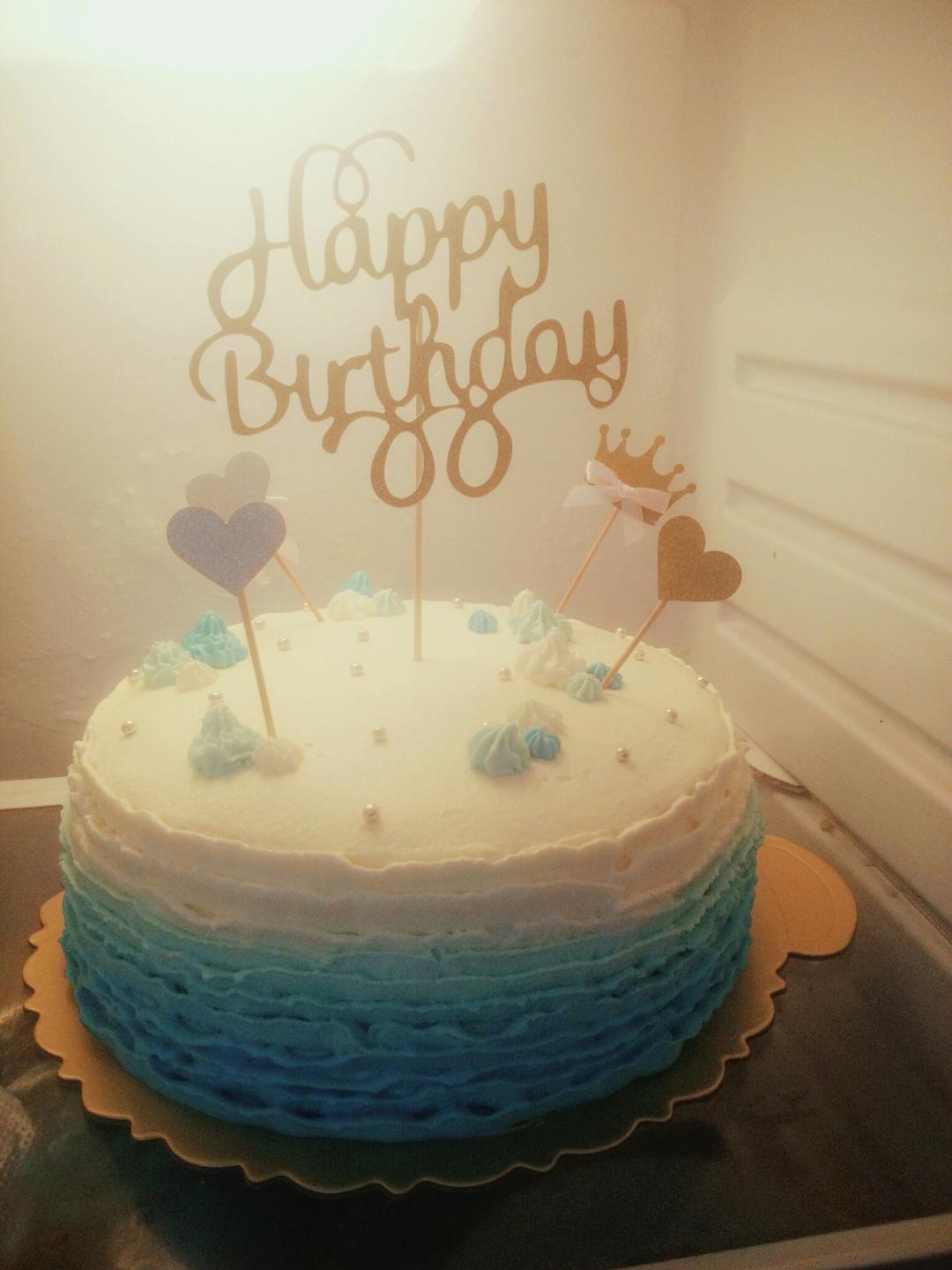 渐变色奶油蛋糕装饰