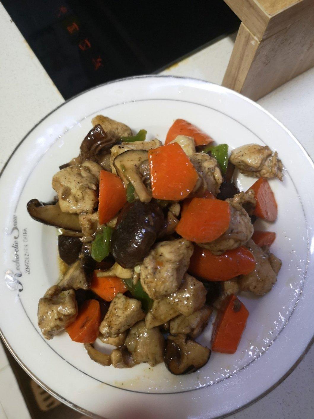 香菇胡萝卜烤鸡胸肉