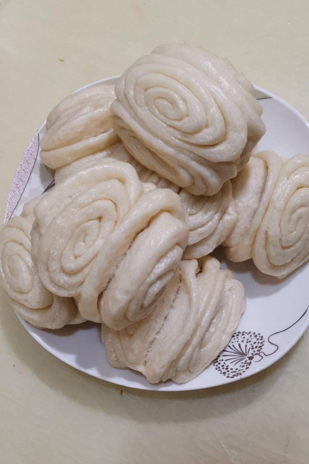 风清云淡2016做的明天早餐做牛奶花卷吧