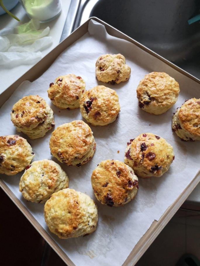 【司康控】无泡打粉的蔓越莓司康