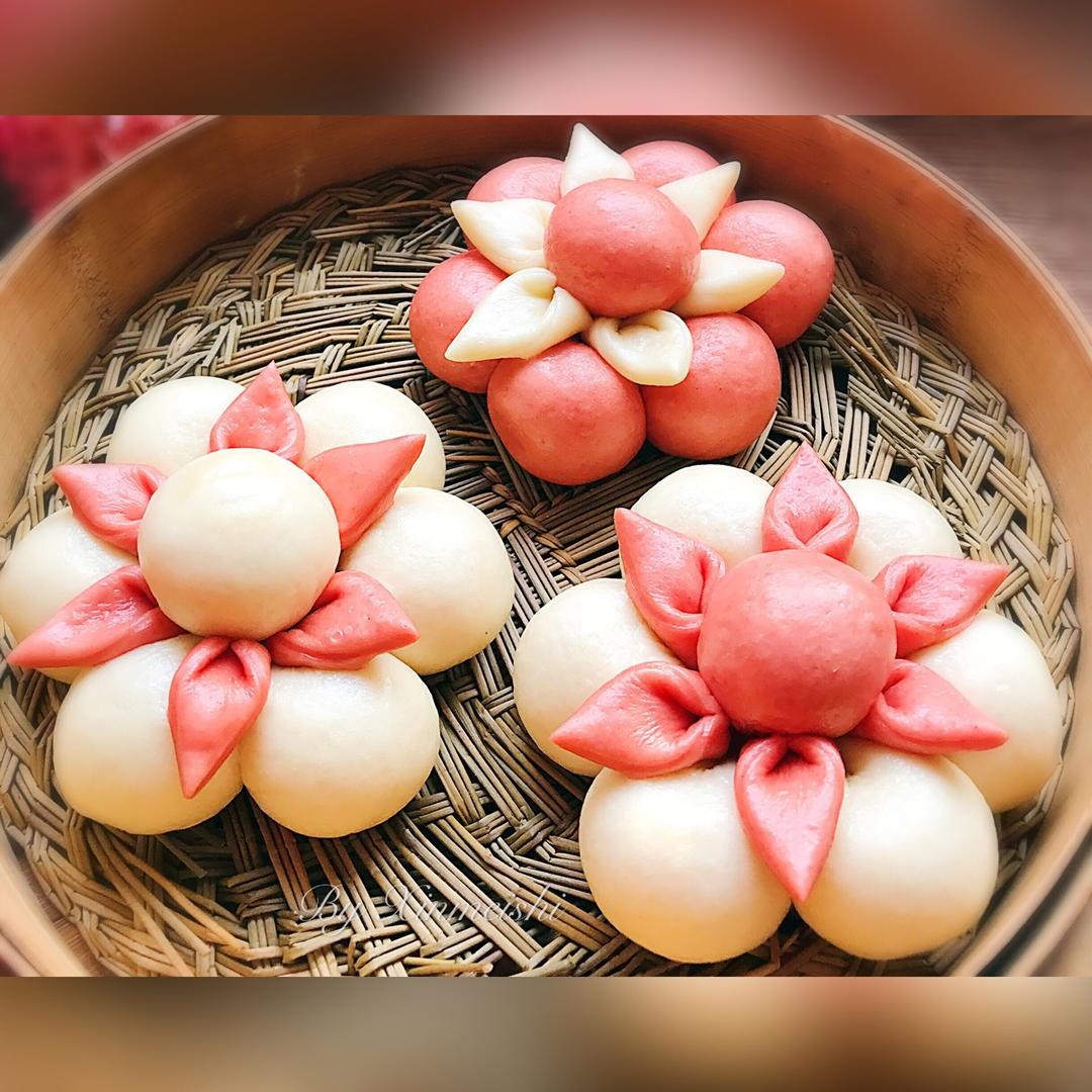 心-美-食做的花朵馒头