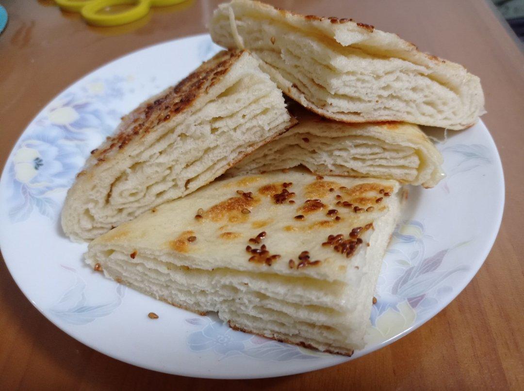 秒光黄金千层发面饼😋（烙•蒸）外脆内软！无需手揉！附两种整形手法视频细节图