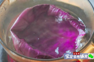 紫甘蓝肉松饼的做法 步骤3