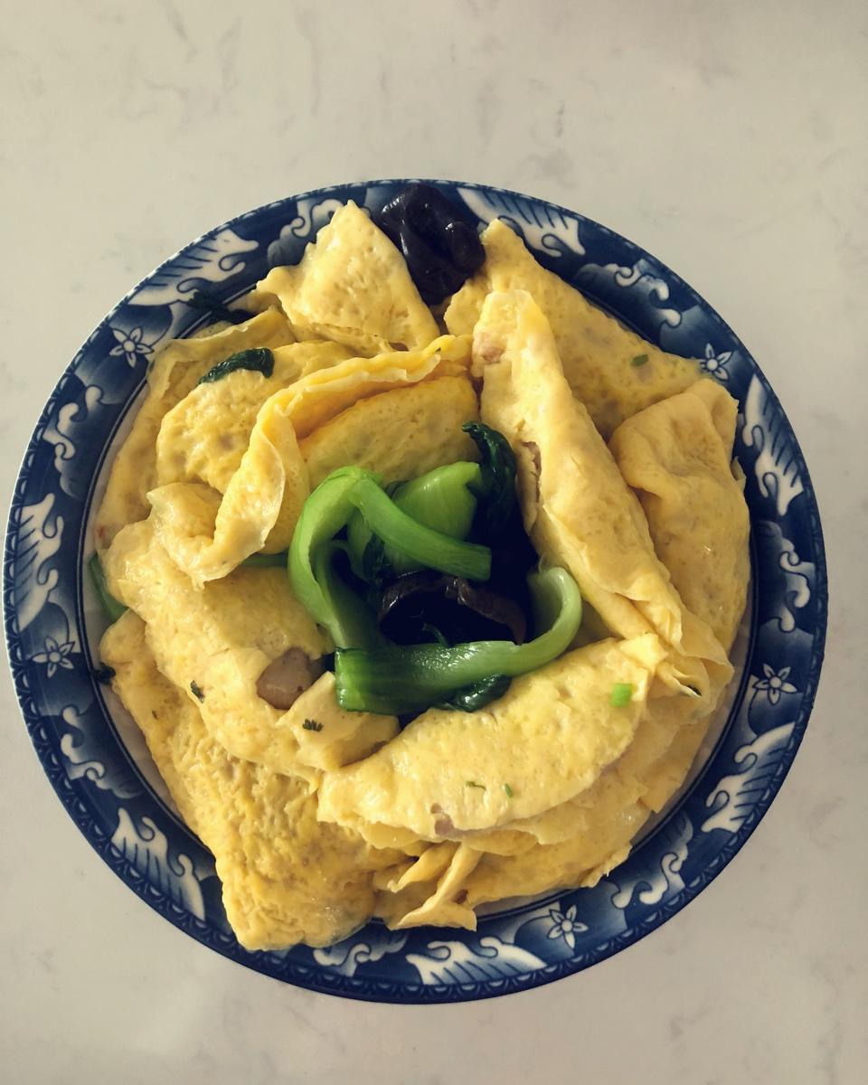 唯一rq做的肉圆蛋饺烩青菜