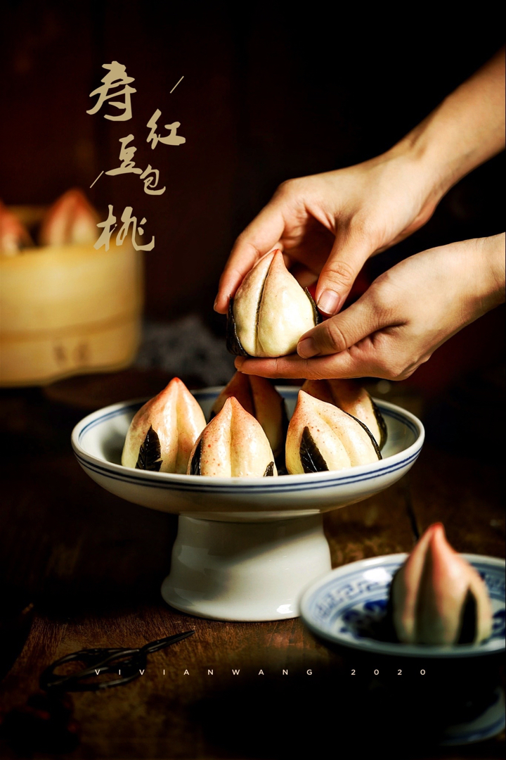 寿桃红豆包—亲手做的祝福
