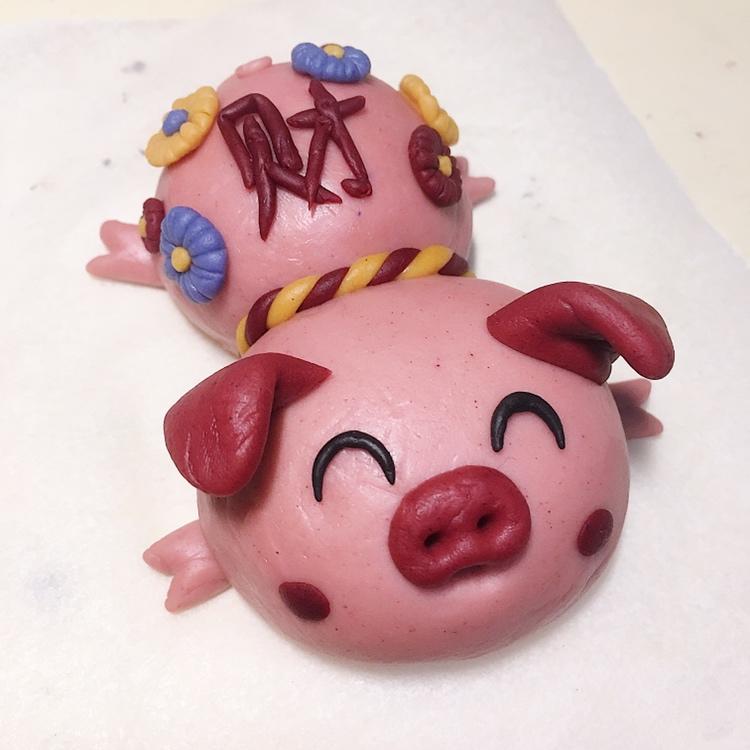 阿兔softmoon做的卡通馒头卡通包福气冲天财源滚滚猪猪包