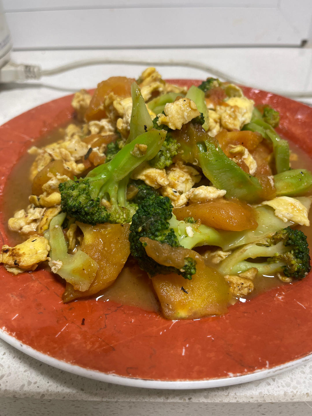 番茄家族减脂餐🍅番茄西兰花炒蛋130卡