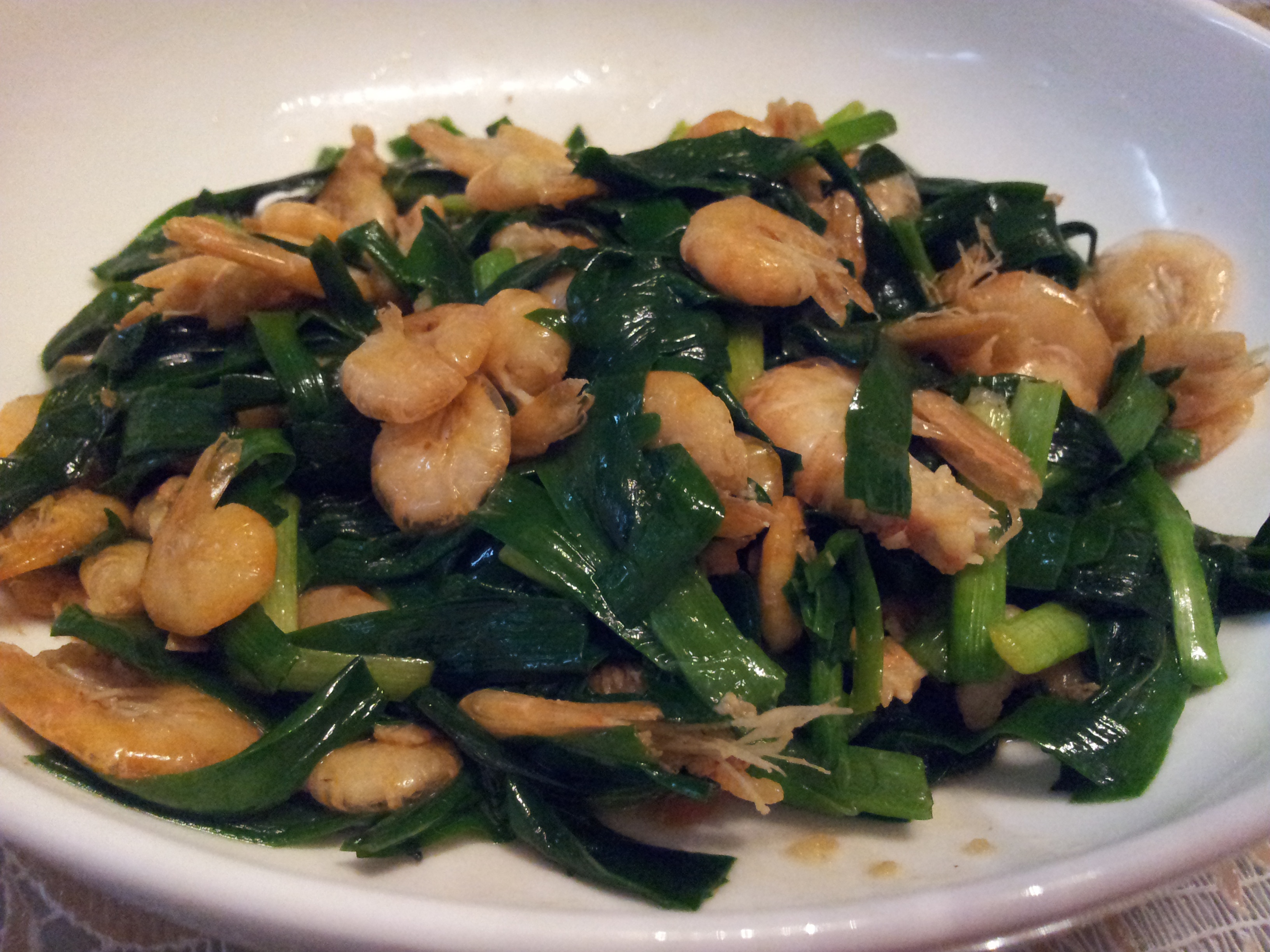 韭菜炒河虾