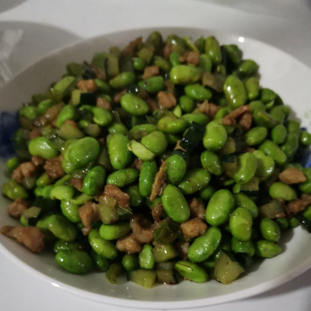 毛豆炒肉（超简单）