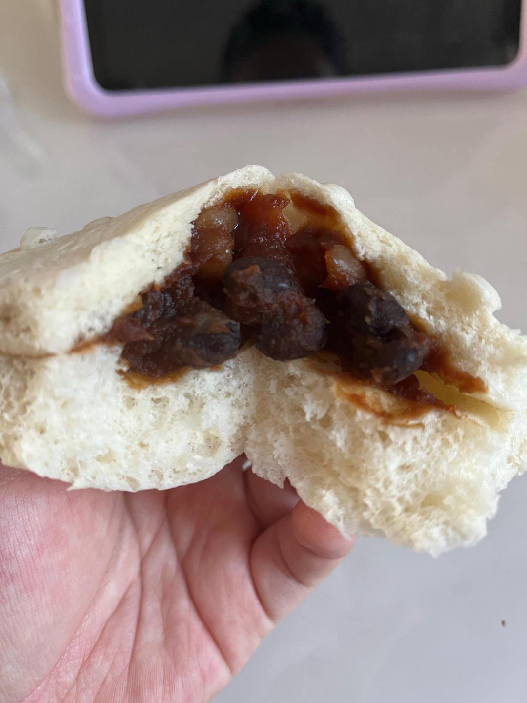 超好吃有豆豆的豆沙包，一次发酵（红豆包）