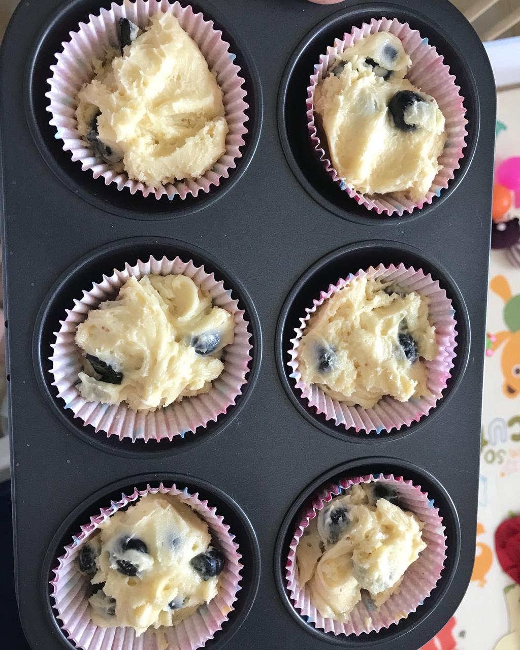 鲜奶油蓝莓纸杯蛋糕 Blueberry Crème  fraîche cupcake