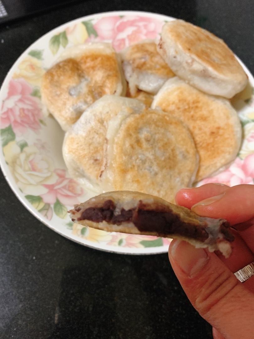 发面糯米豆沙饼