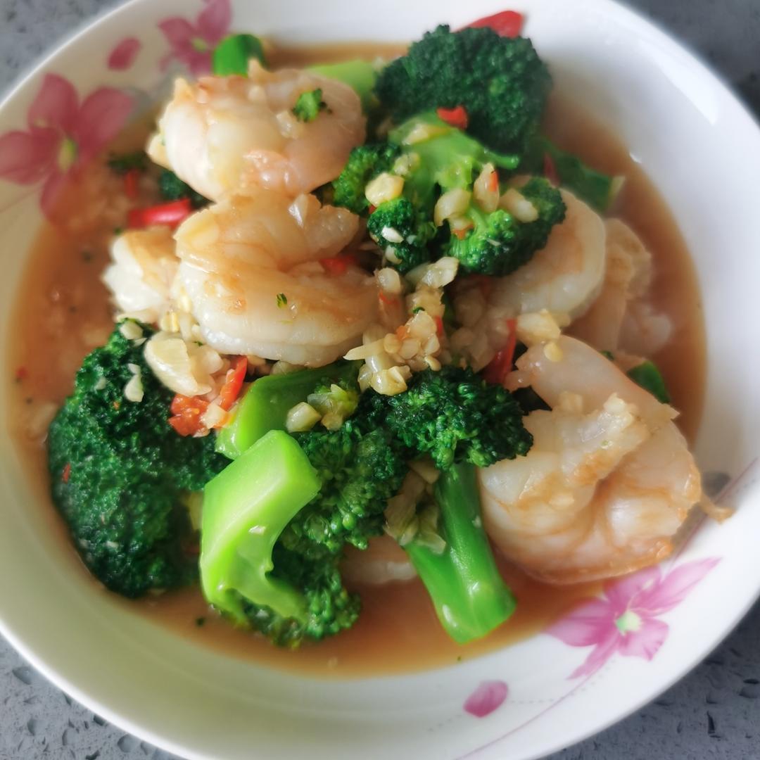 减肥去脂的西兰花炒虾仁