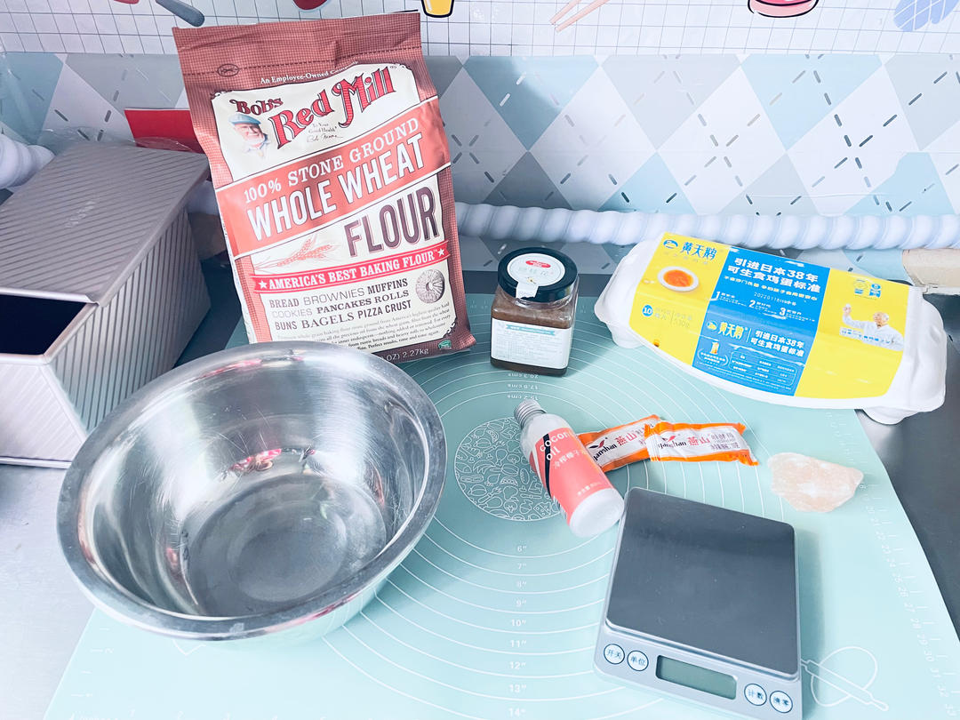 柔软拉丝的100%全麦麦片吐司（一次发酵）