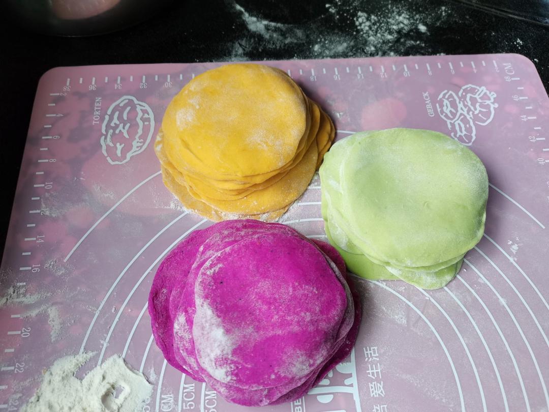 马卡龙色五彩馄饨‼️天然蔬菜汁‼️健康又美味