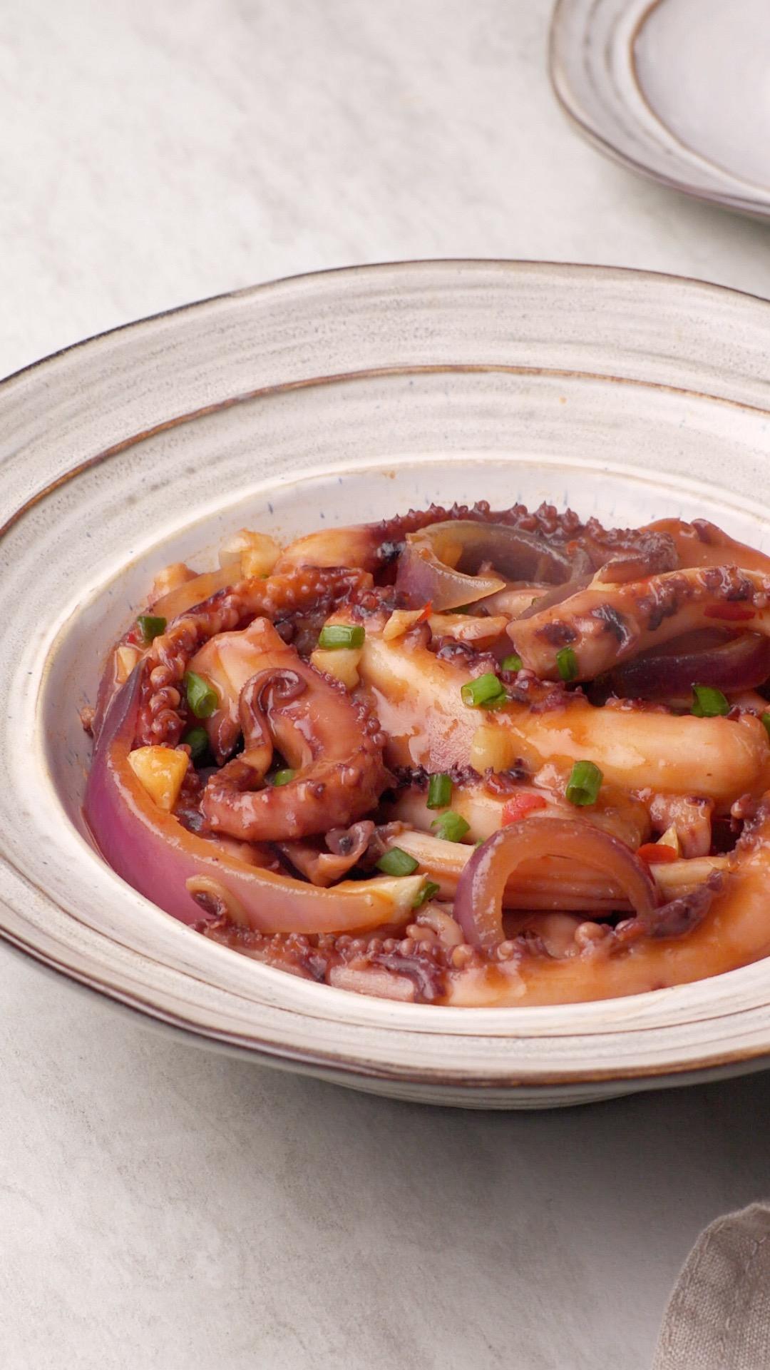 蒜蓉辣酱爆鱿鱼