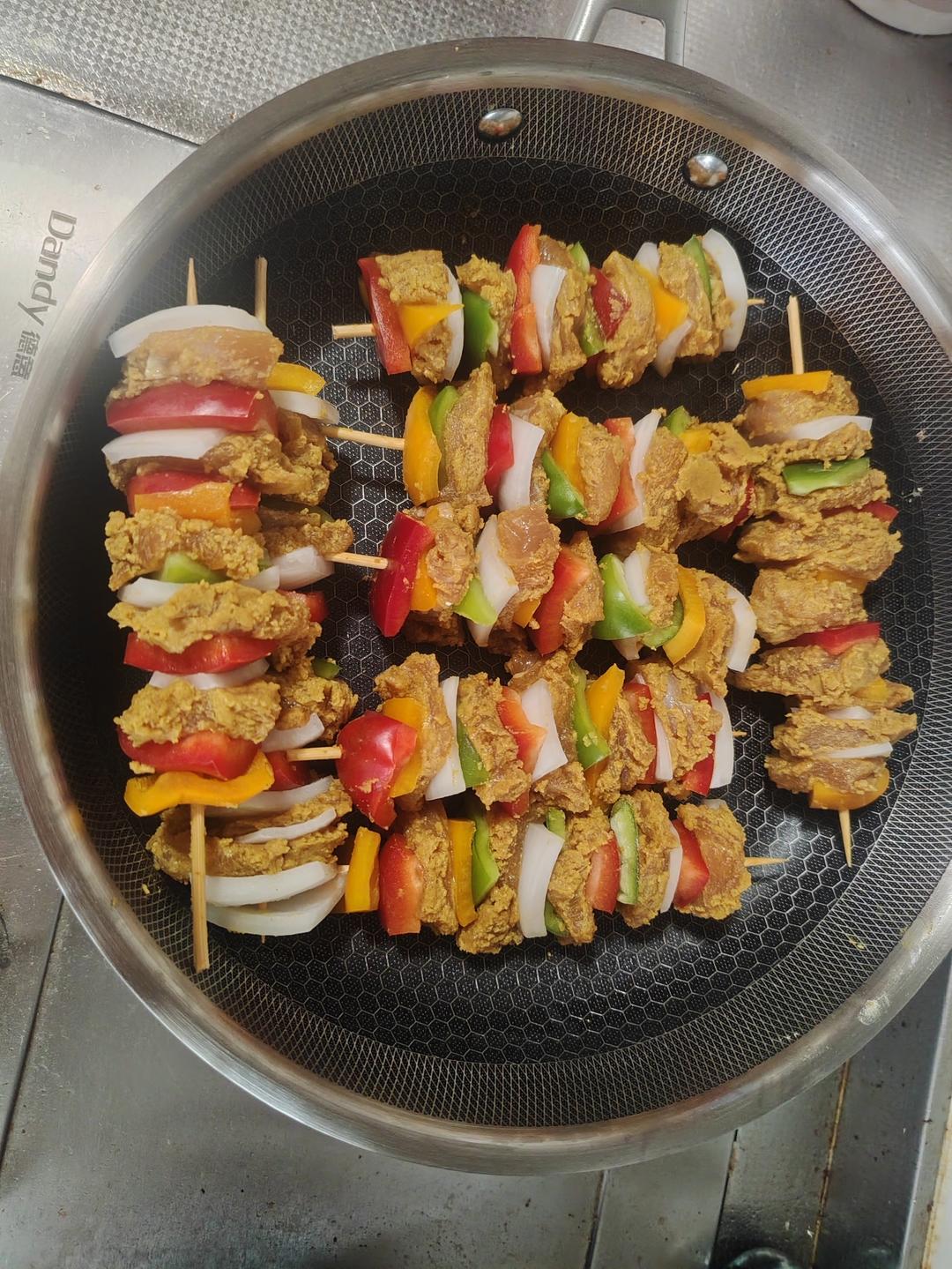 减脂五彩咖喱鸡胸串